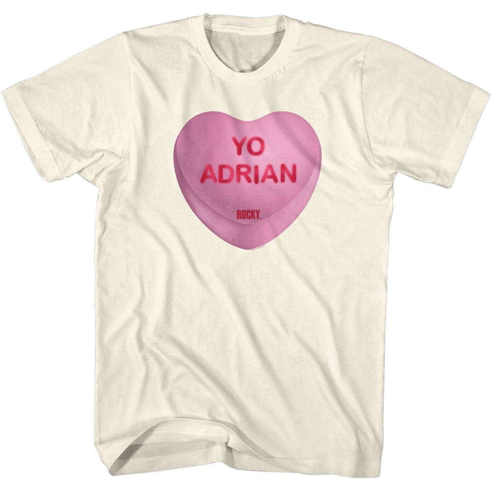 Rocky-Yo Adrian Candy Heart-Natural Adult S/S Tshirt