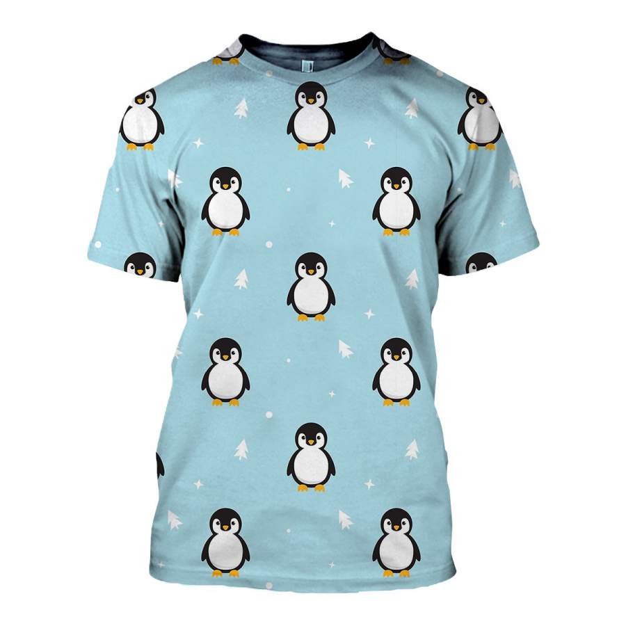 3D All Over Printed Penguin T Shirt Hoodie 151204