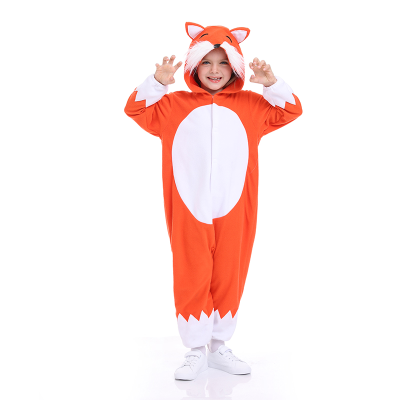 Animal Pajamas Bodysuit Kids Bunny Romper Costume Dalmatian Fox Animals Onesies Carnival Animal Hooded Jumpsuits For Children alx