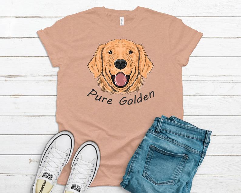 Dreameris Pure Golden Tshirt Golden Retriever Shirt Very Cute Dog T Shirt