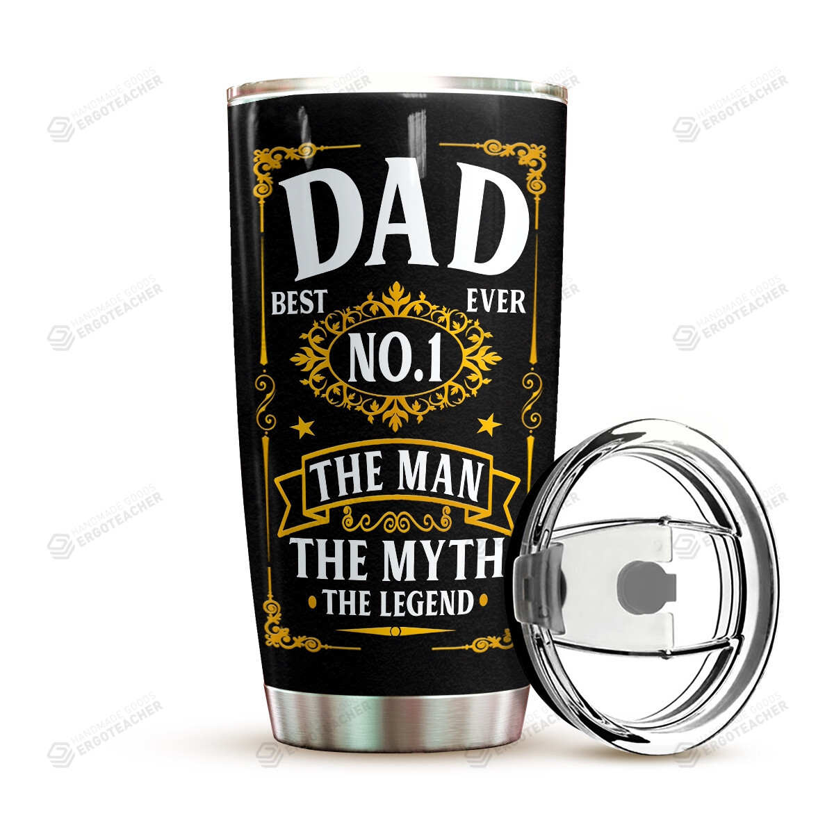 Dad Nutrition Facts 20 Oz Tumbler, Dad The Man The Myth The Legend Tumler, Tumbler Gifts For Dad Daddy Grandpa From Son Daughter, Birthday Christmas Gifts For Dad Grandpa