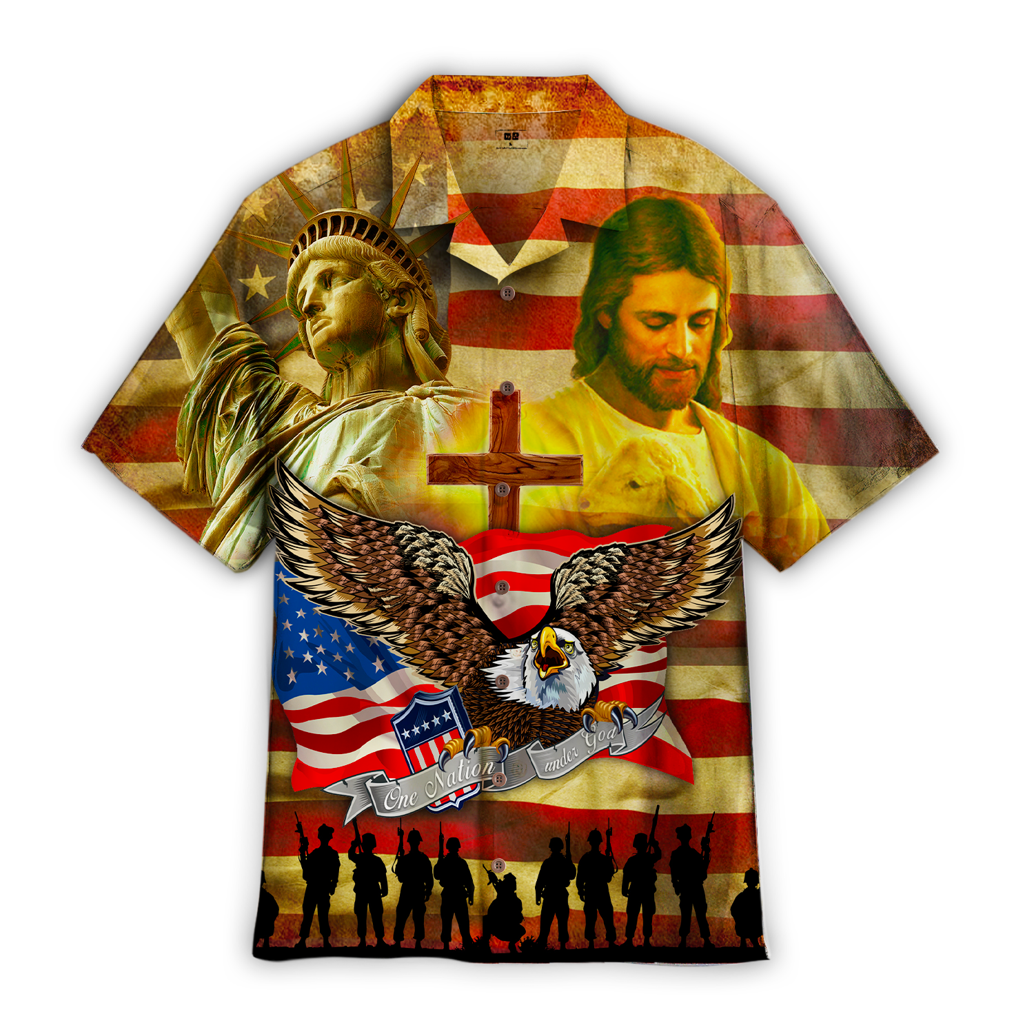 Memorial Day One Nation Under God Hawaiian Shirt – For Men And Women