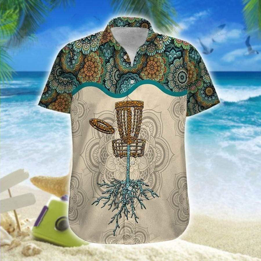 Hawaii Aloha Shirt Made In Disc Golf Mandala Ha108361