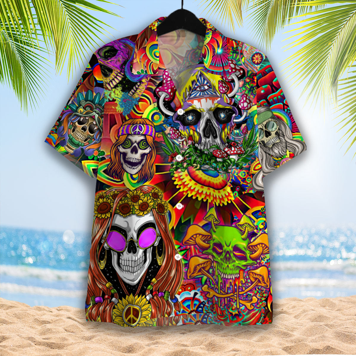 Skull Hippie Hawaii Shirt For Men And Women Ha30933