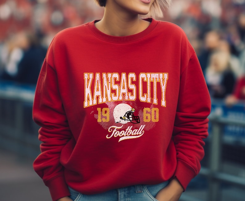 Vintage Kansas City Sweatshirt, KC Football Sweater, Kansas City Fans Sweatshirt