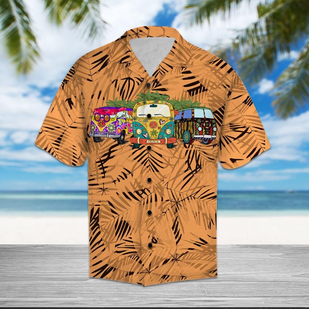 Amazing Hippie Car Aloha Hawaiian Shirt Colorful Short Sleeve Summer Beach Casual Shirt For Men And Women