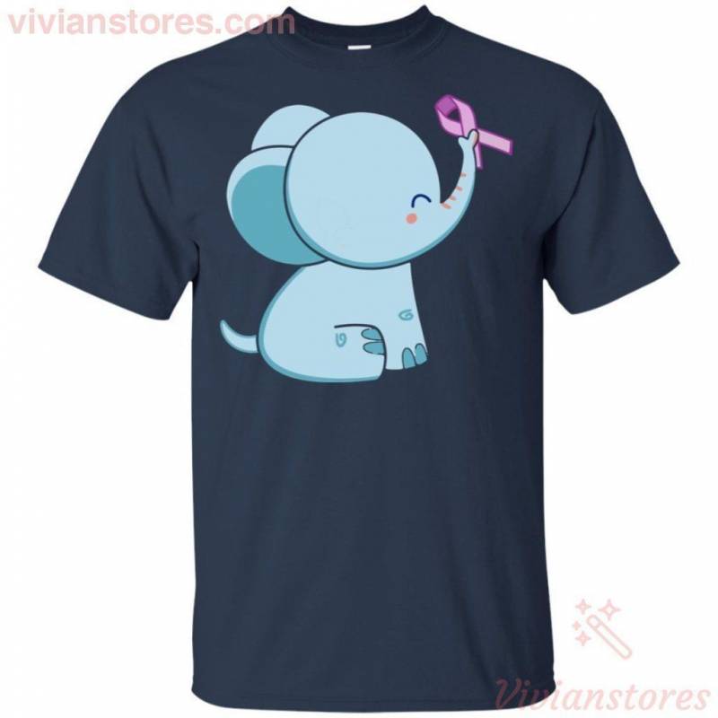 Alzheimers Awareness Purple Ribbon Elephant For Funny T-Shirt HT07