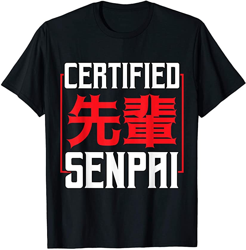 Mens Certified Senpai Aesthetic Anime Manga Artistic Japanese T-Shirt