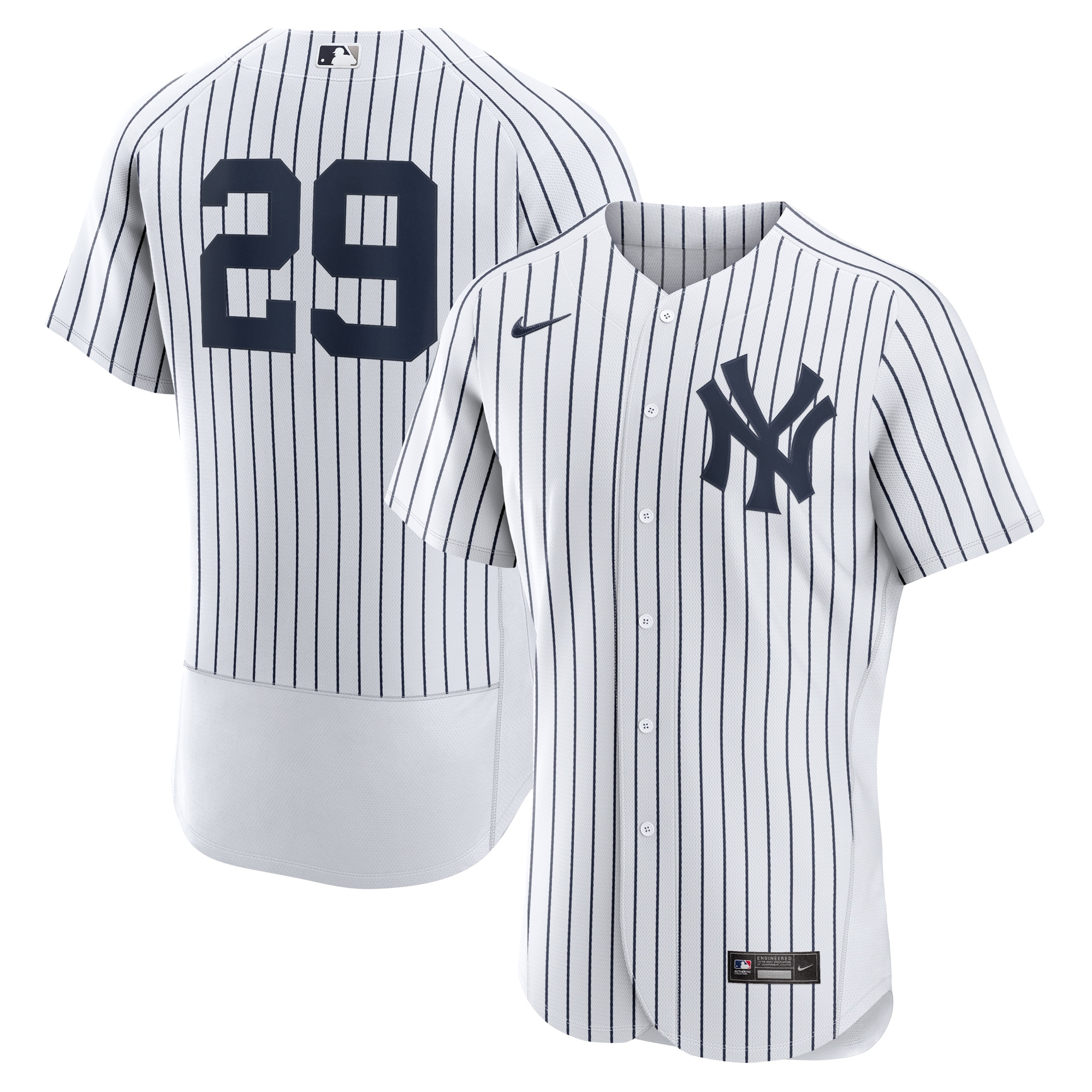 Men’s New York Yankees Catfish Hunter White Home Authentic Retired Player Jersey