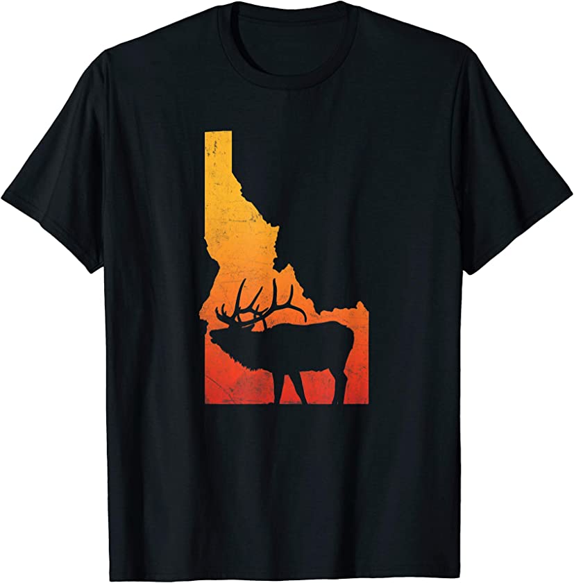 Vintage Idaho Elk Retro Outdoors Hunting T-Shirt