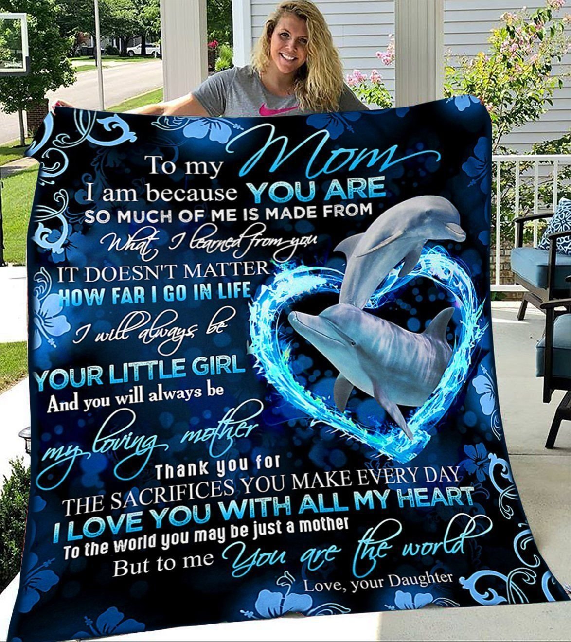 Blanket To My Mom Dolphin Blanket Gift For Mom Quilt Blanket Family Gift Ideas Cozy Fleece Blanket Sherpa Blanket