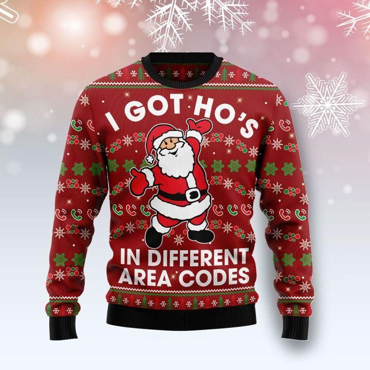 I Got Ho’S In Different Area Codes Ugly Christmas Sweater