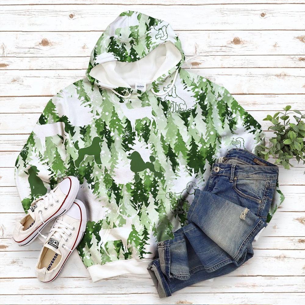 H Poodle Green Forest Christmas ATB 3D All Over Printed Shirt