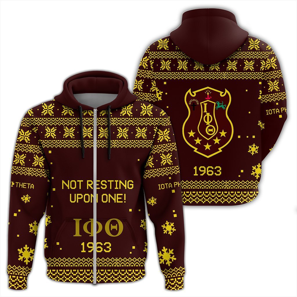 Greek Life Hoodie – Iota Phi Theta Xmas Motto Zip Hoodie