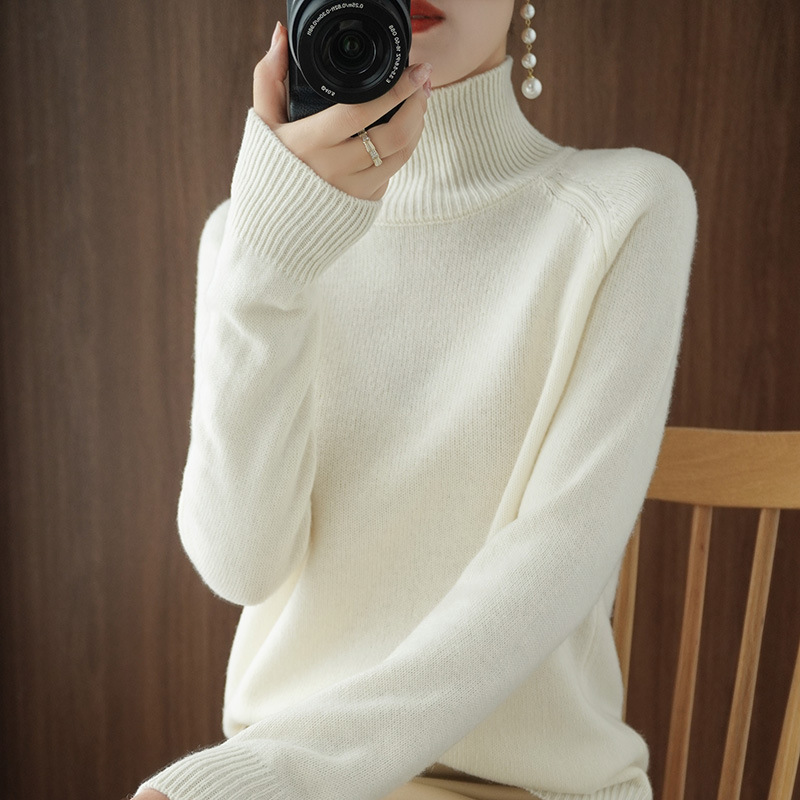 Women’s Turtleneck Solid Sweaters Autumn Winter Long Sleeve Knitted Jumpers Female Casual Slim Cashmere Bottom Sweater Pullovers alx