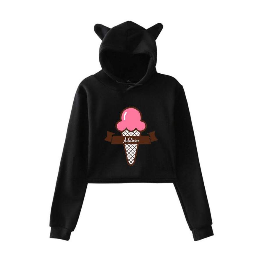 Cute Tik Tok Star Addison Rae Bunny Ear Hoodie for Girl Party Costume