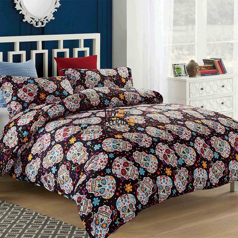 3D Skull duvet cover Halloween Sugar Skull Bedding Set