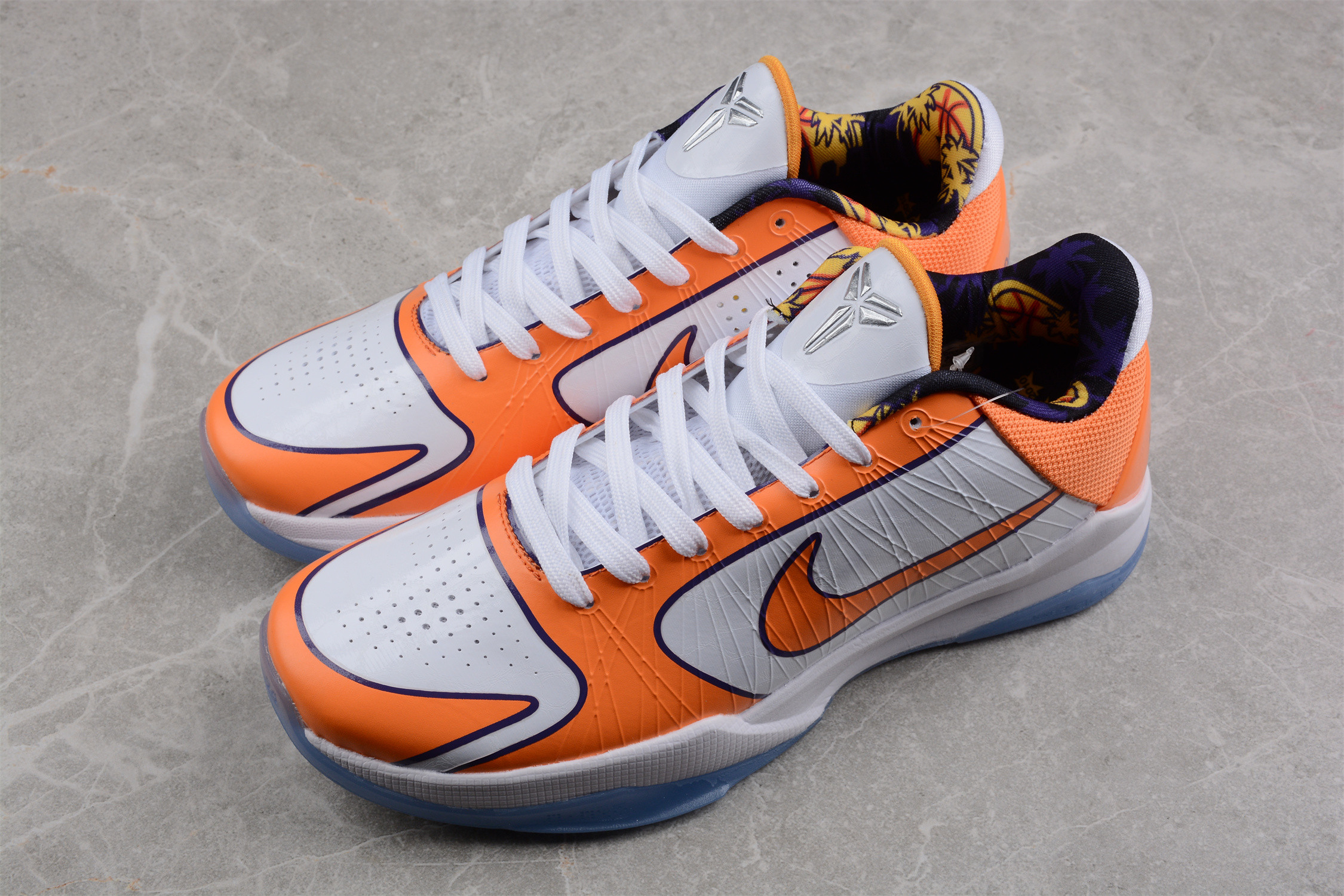 Nike Zoom Kobe 5 Chaos White Orange Men Sneakers SNK372543795