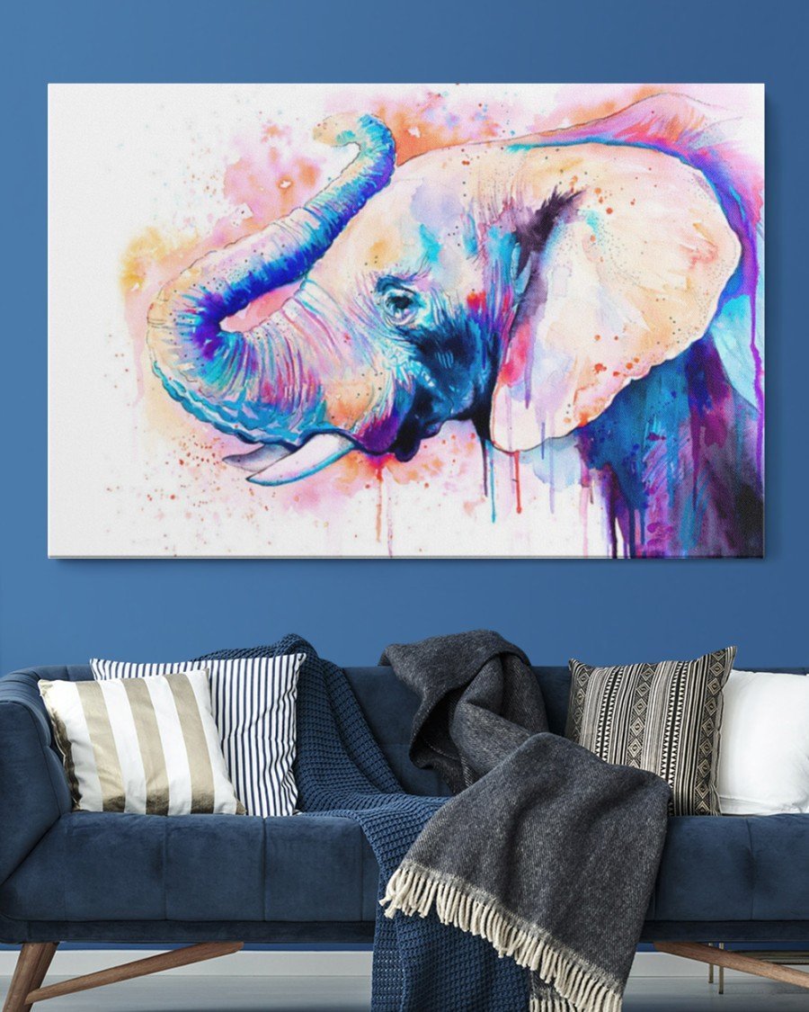 Elephant Watercolor Premium Wall Art Canvas And Poster, Wall Decor, Canvas Instructure