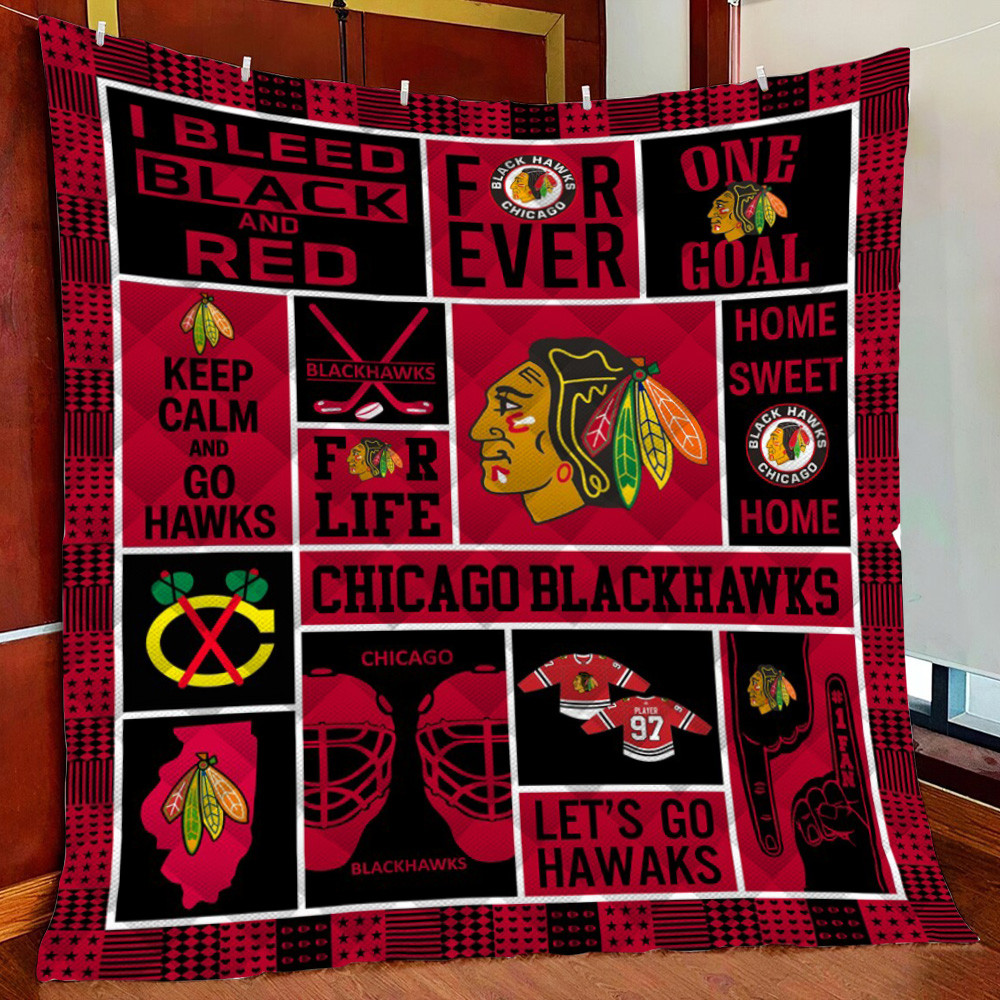 Chicago Blackhawks Fleece Blanket Quilt Blanket