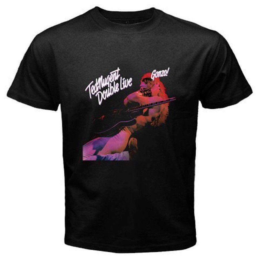 New Ted Nugent Double Live Rock Guitar Legend Men’s Black T-Shirt