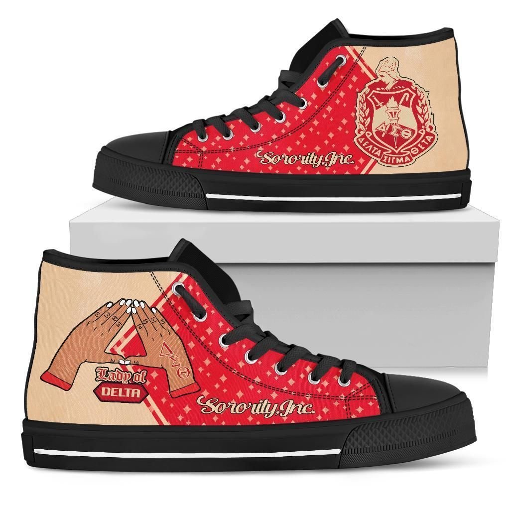 Wonder Print Footwear – Delta Sigma Theta Hand Sign High Top Shoes Lt10