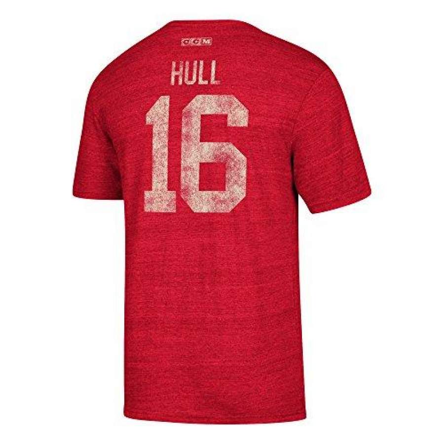 Chicago Blackhawks Retro Bobby Hull Alumni Player CCM Vintage T-Shirt Red