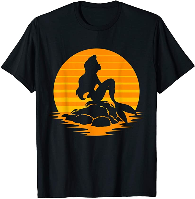 The Little Mermaid Ariel Orange Silhouette Halloween T-Shirt