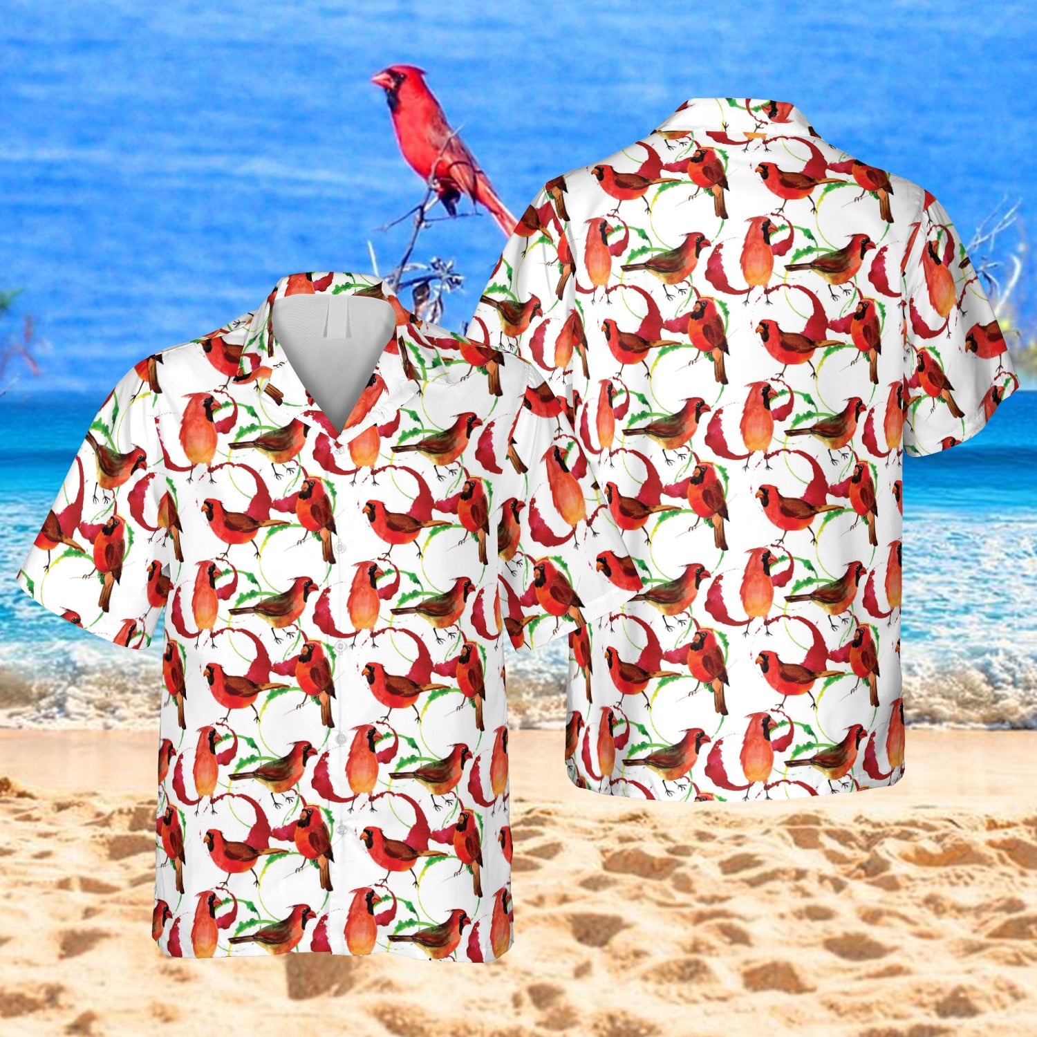 Northern Cadinal Birds Funny Hawaiian Kahala Shirts Ha32139