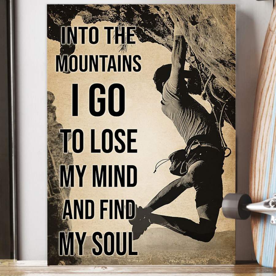 Rock Climbing Into The Mountains  Unique Custom Design  Poster