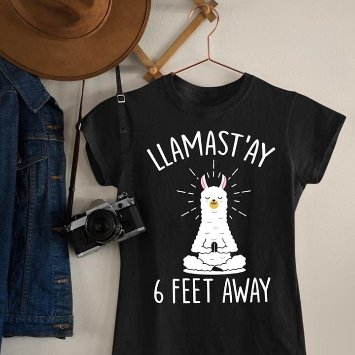 Meditating Llama Llamastay 6 Feet Away Funny Standard Women’s T-shirt