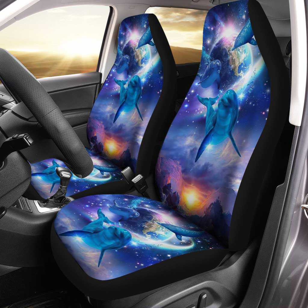 Beautiful Dolphin Car Seat Covers Custom The Galaxy Dolphin Car Accessories