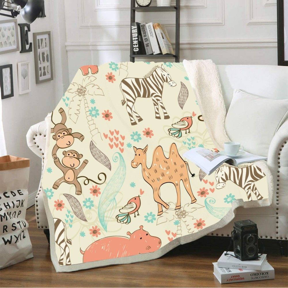 Animal Clp1012005Tt Sherpa Fleece Blanket