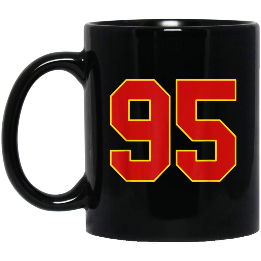 Red Number Ninety Five 95 Mug  Kansas City Football Mug