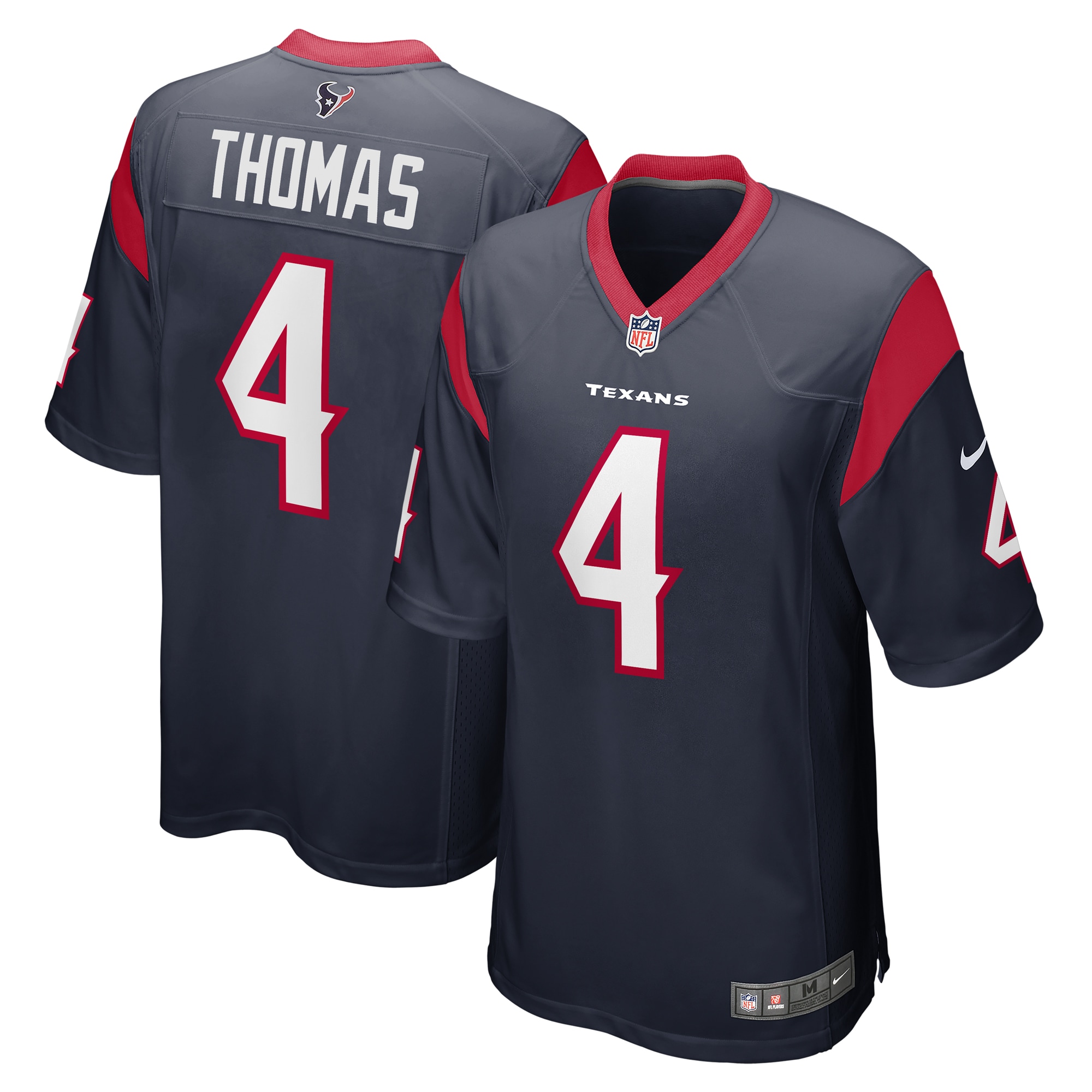 Men’s Houston Texans Tavierre Thomas  Navy Team Game Jersey