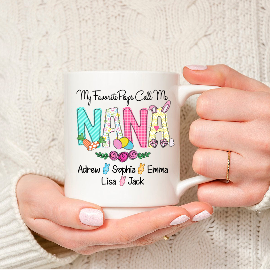 Personalized My Favorite Peeps Call Me Nana Easter Bunny Mug