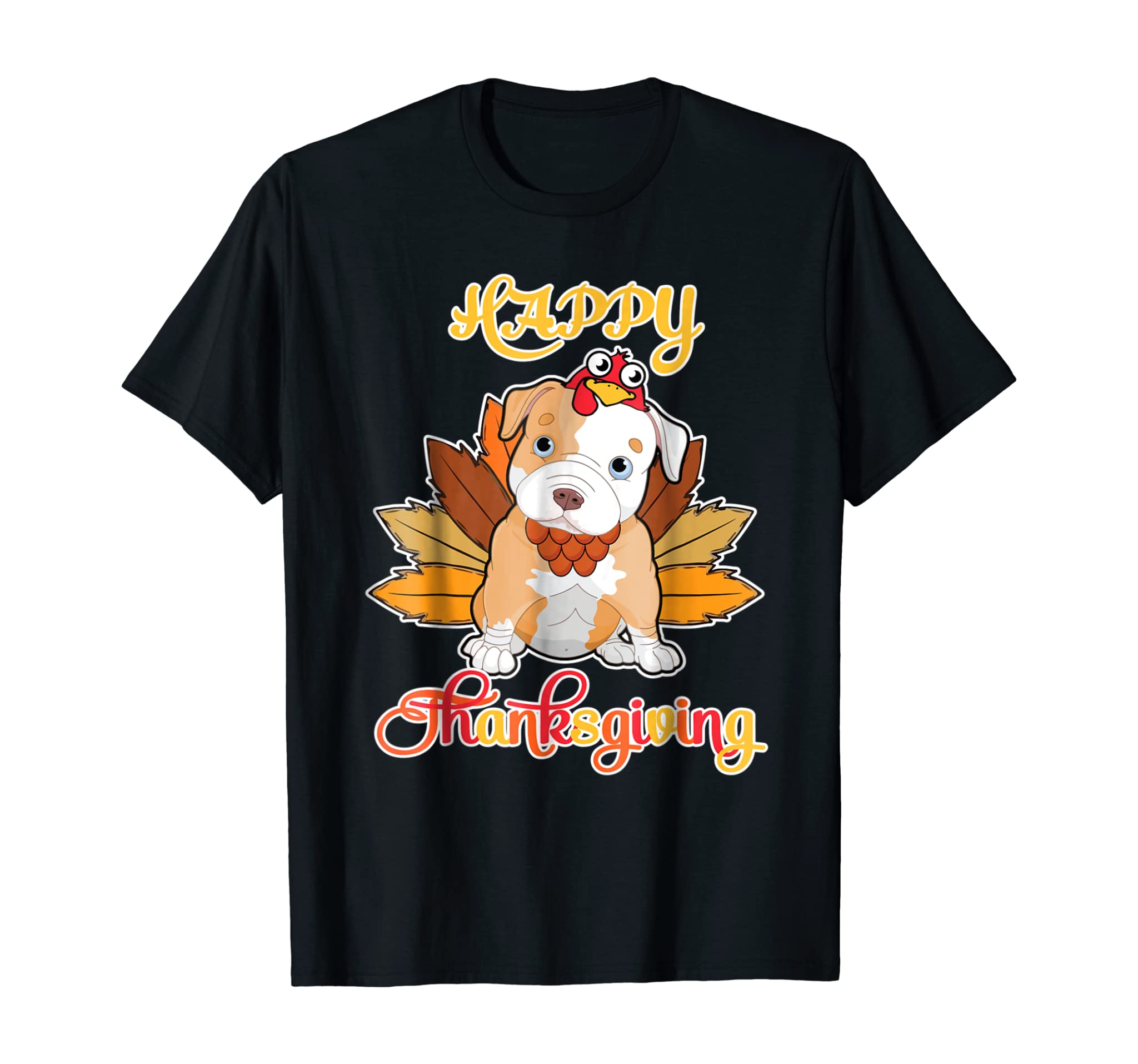 Turkey Pilgrim Ride Pitbull Dog Tshirt Happy Thanksgiving