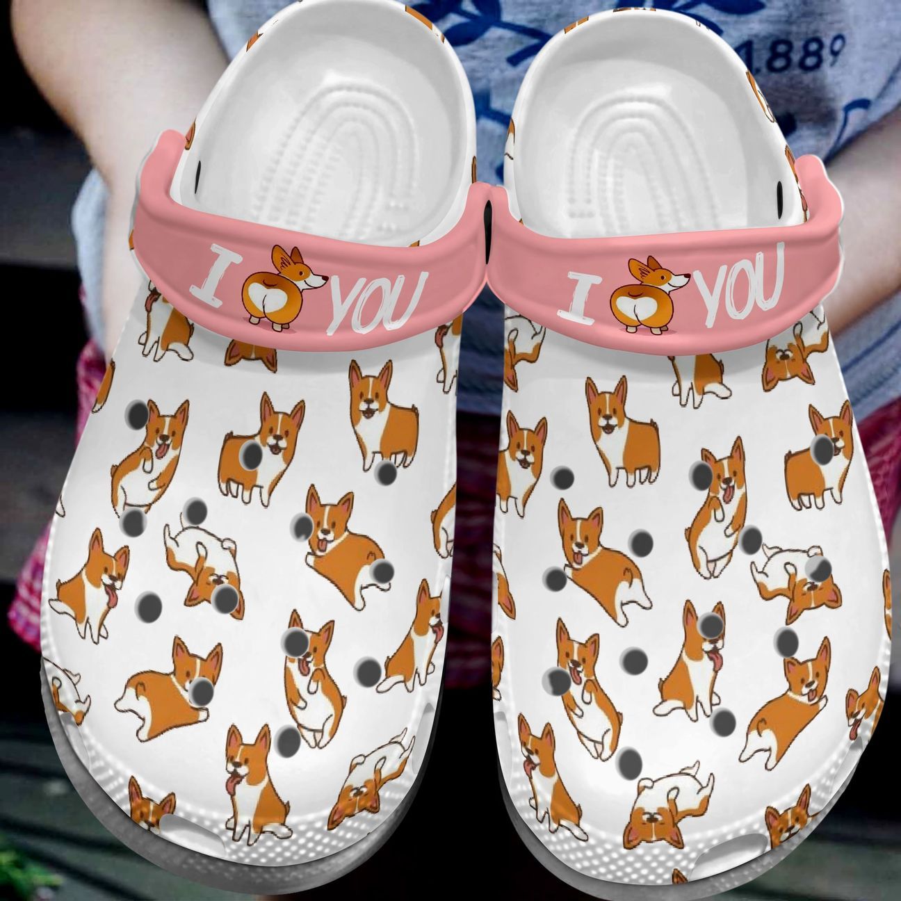 Corgi Personalize Clog, Custom Name, Text, Fashion Style For Women, Men, Kid, Print 3D I Love You