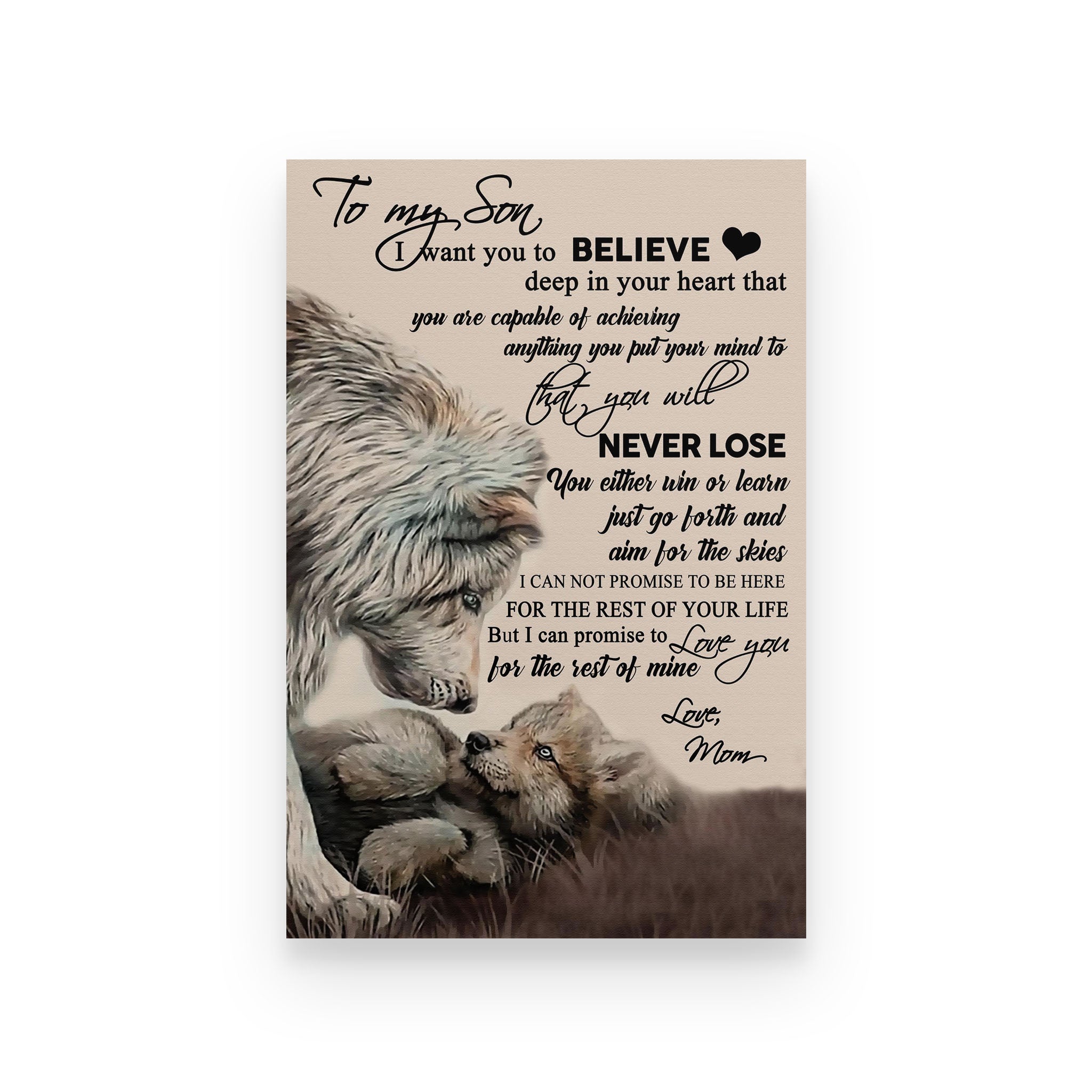 lion poster mom to son never lose vs2