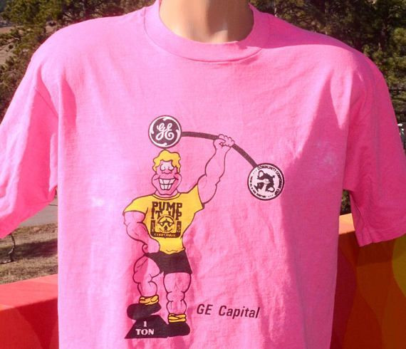 Vintage 80S Shirt Ge Capital Corporate Cup Bank Olympics Shirt