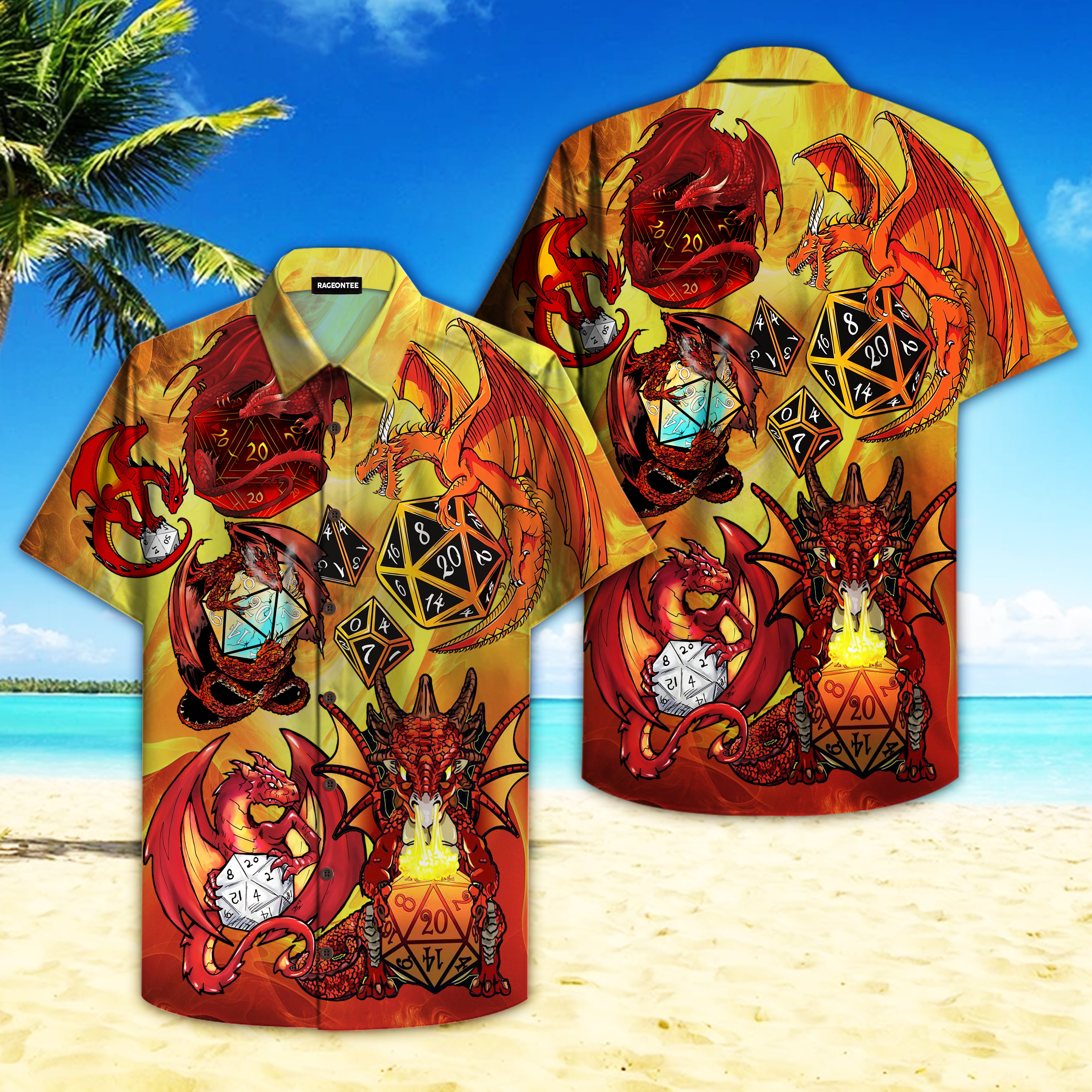 Red Dragon And Dice Hawaii Shirt Unisex Adult Ha72702