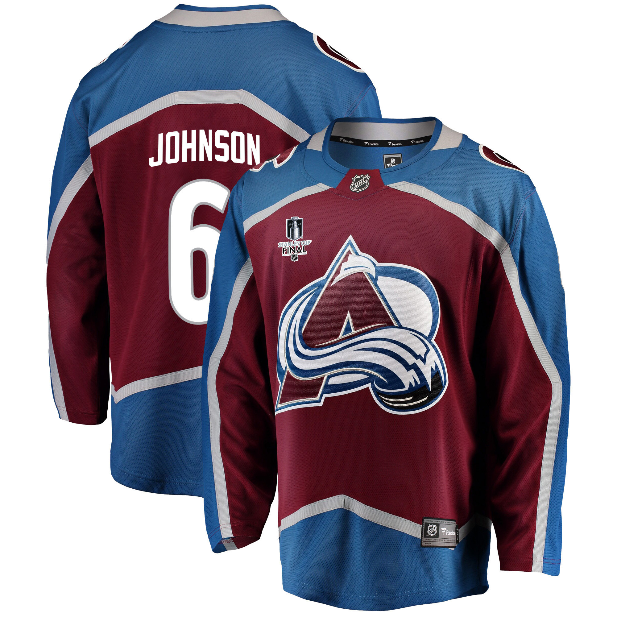 Colorado Avalanche Erik Johnson 6 Home 2022 Stanley Cup Final Breakaway Men Jersey – Burgundy