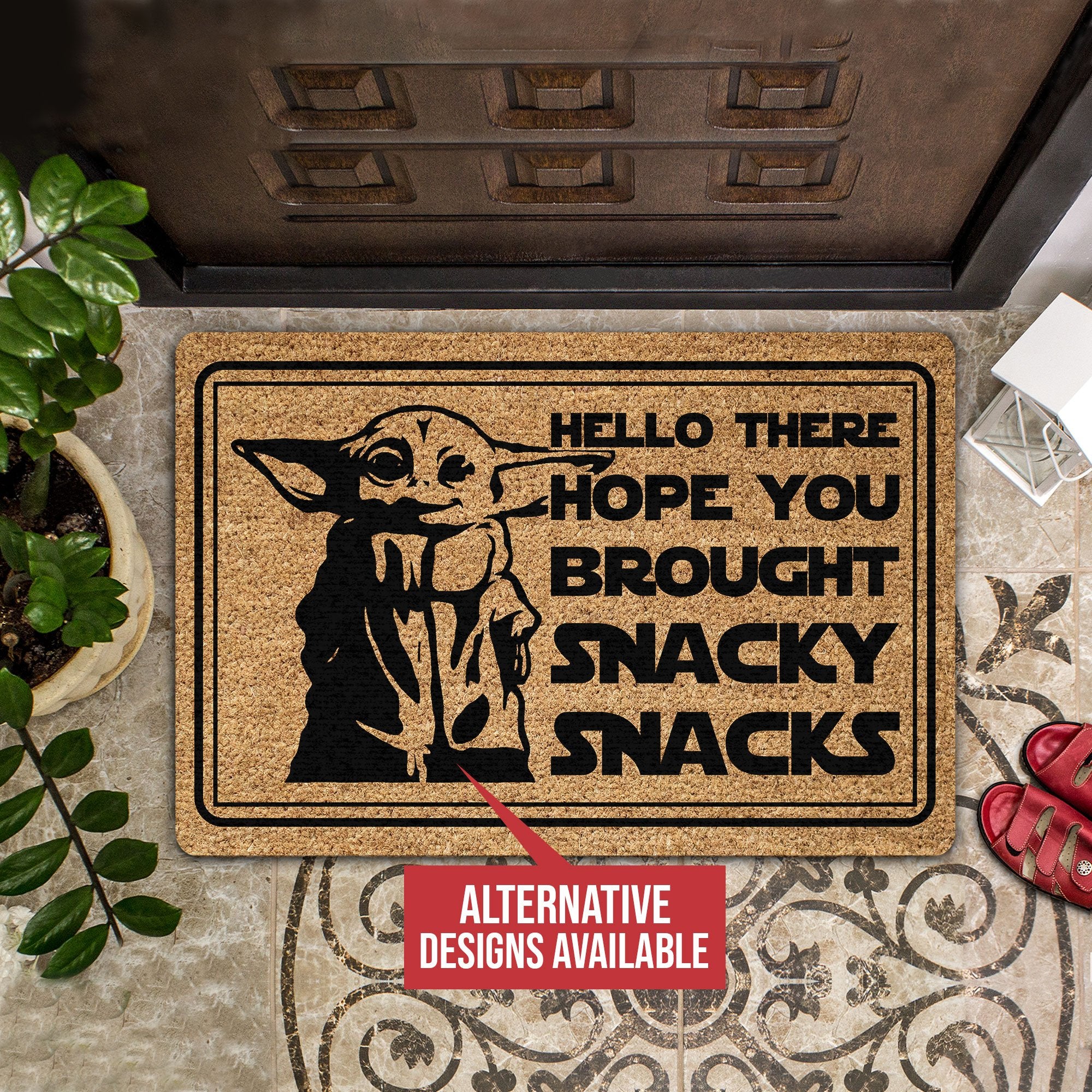 Sw Hope You Brought Snacky Snacks Coir Pattern All Over Printing Doormat Pre2045