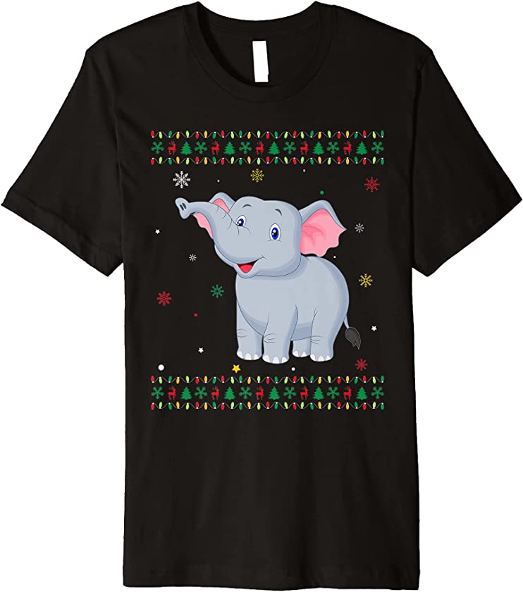 Matching Outfits For Holiday Party Elephant Ugly Christmas Premium T-Shirt