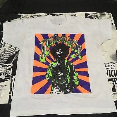 Vintage Jimi Hendrix T-shirt 80s Rock Psychedelic Rock Hradrock Blues 7336