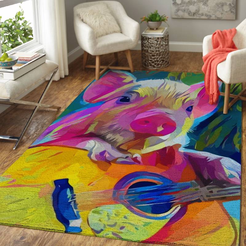 Guitar Pig – Colorful Animals Area Rug Carpet