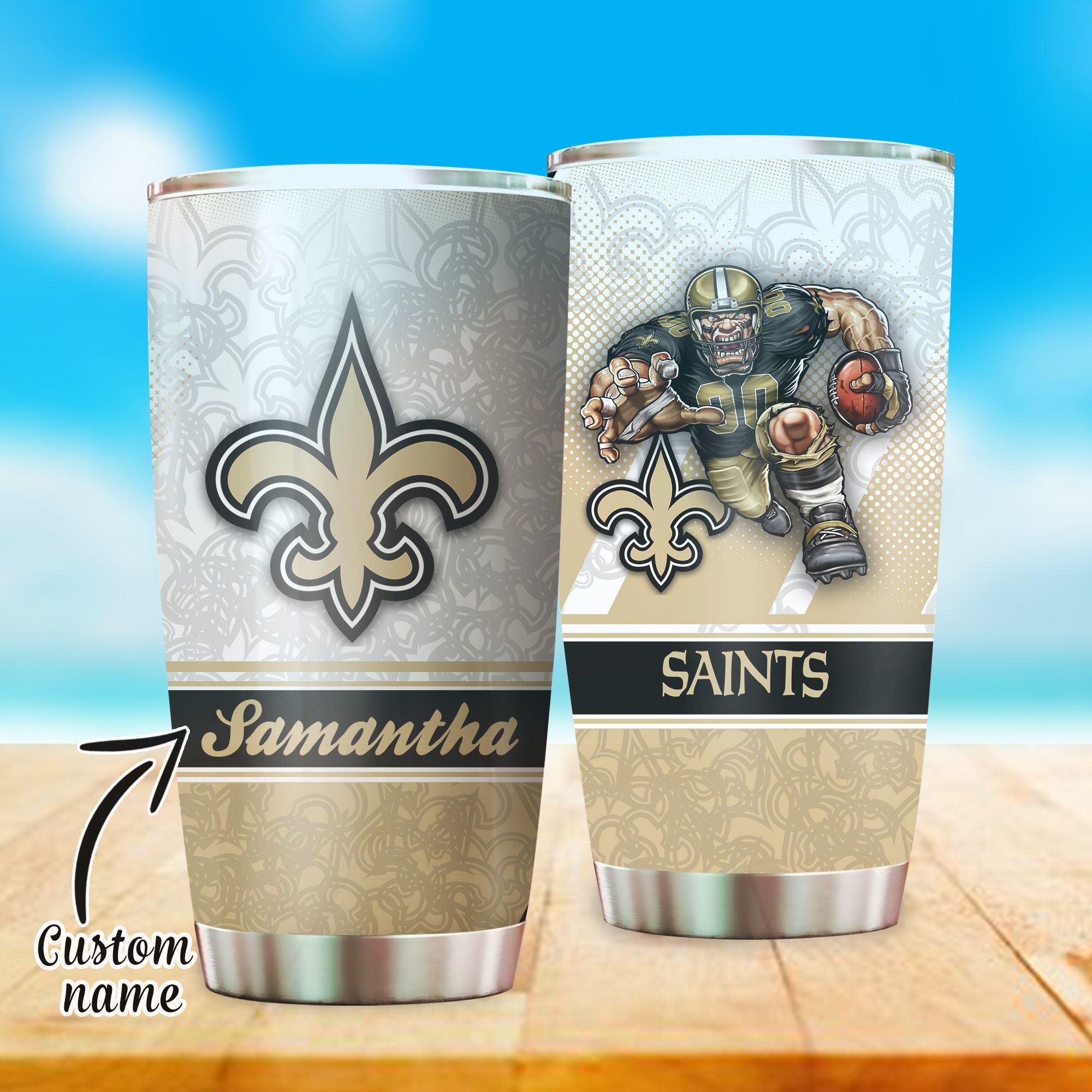 New Orleans Saints Custom Name Tumbler 202 L1MTH0400