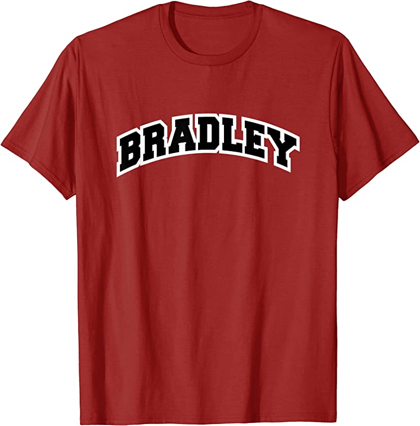 Bradley Illinois Varsity Style Vintage Red T-Shirt