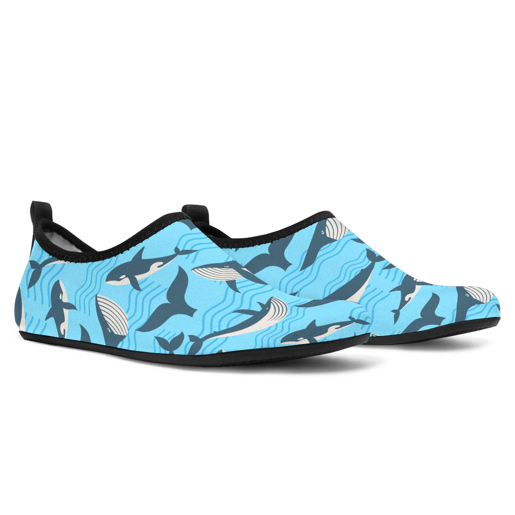 Whale Pattern Design Themed Print Aqua Water Shoes