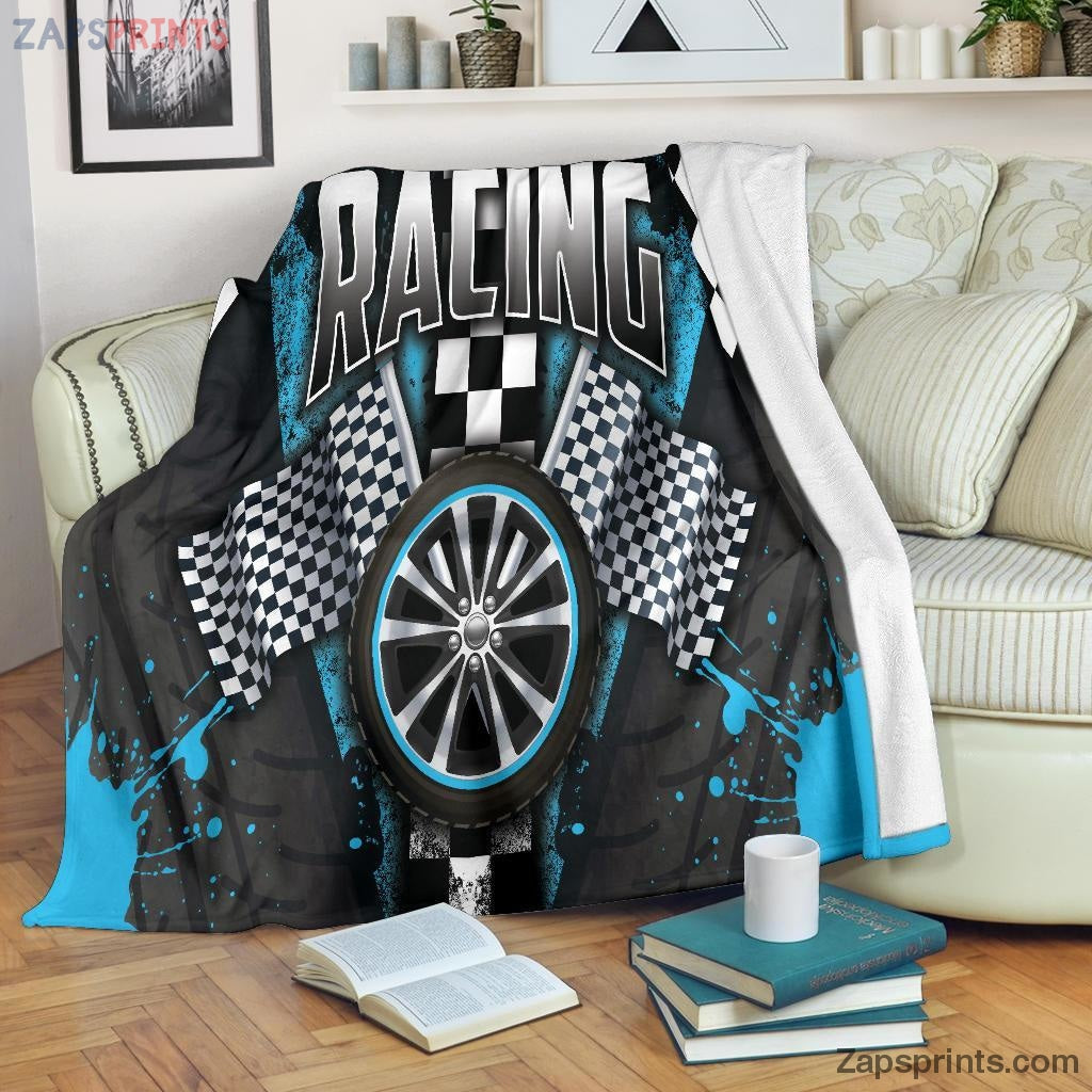 Gift For Racing Lover – Racing Carolina Blue Blanket – Gift For Friends